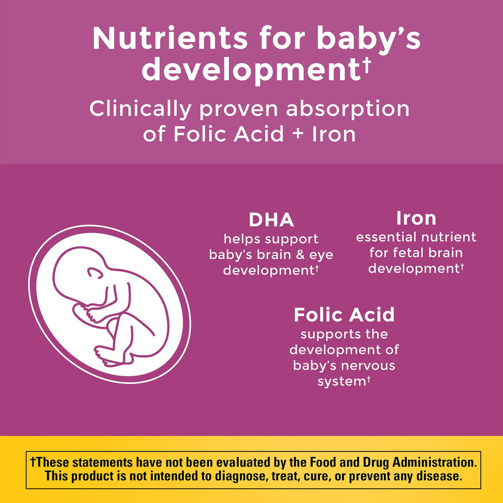 Nature Made Prenatal Folic Acid + DHA (Ácido Fólico + DHA) 90 Cápsulas