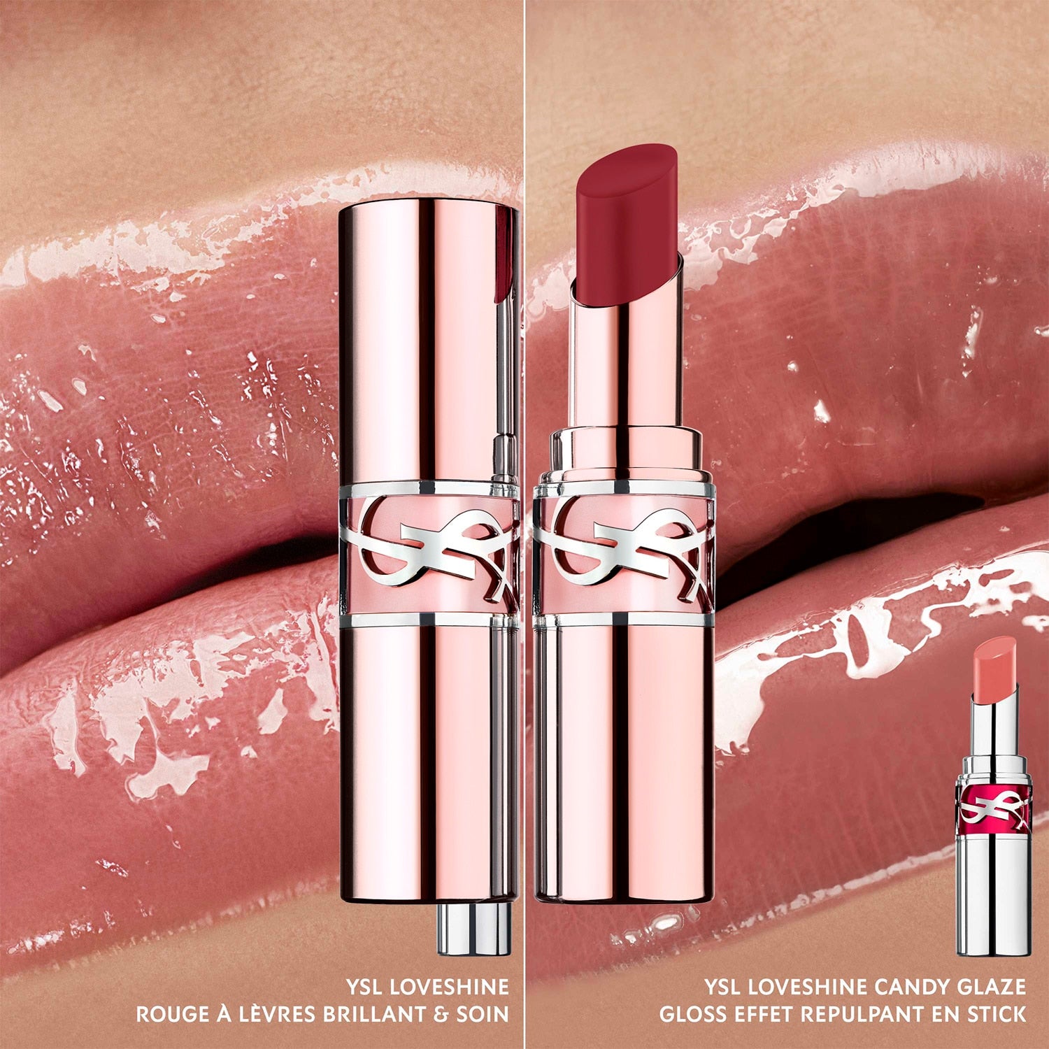 YSL Loveshine Candy GlowNet Wt. 0.10 oz. / 3.1 g. (5B Nude Crush)