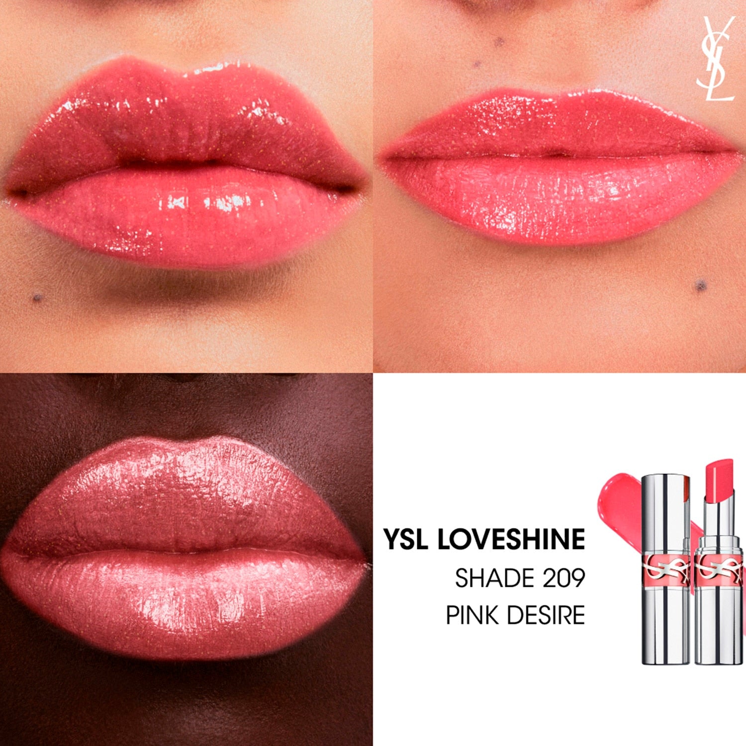 YSL Loveshine Net Wt. 0.11 oz. / 3.2 g. (209 Pink Desire)