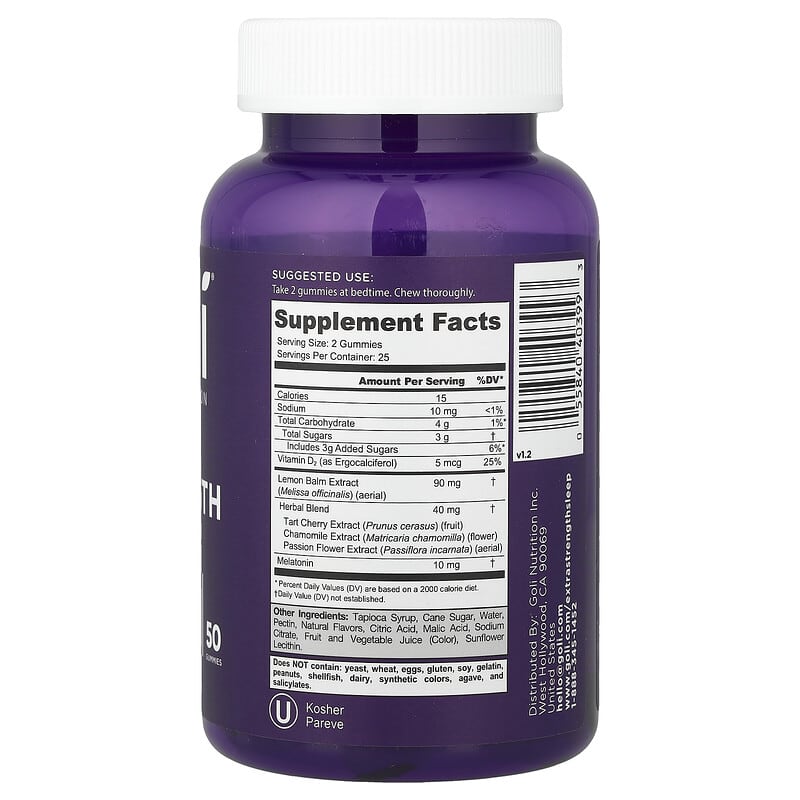 Goli Nutrition Extra Strength Sleep Gummies 60 pzas