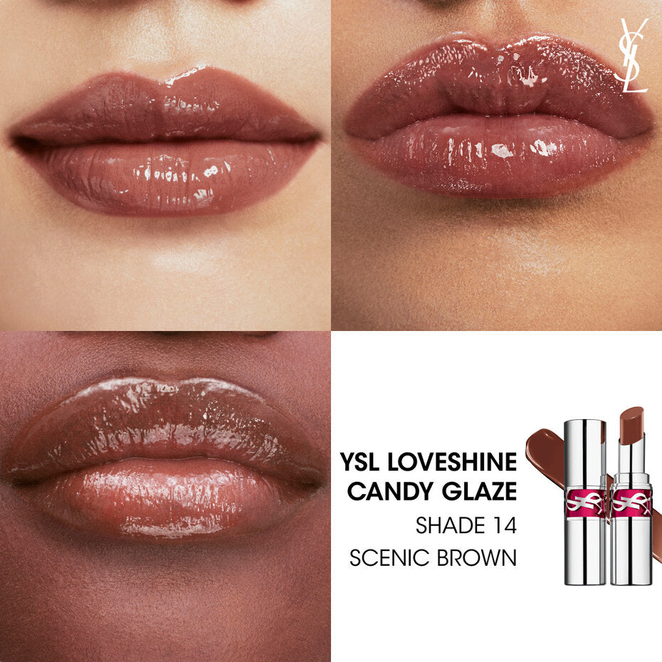 YSL Loveshine Candy Glaze Net Wt. 0.11 oz. / 3.2 g. (14 Scenic Brown)