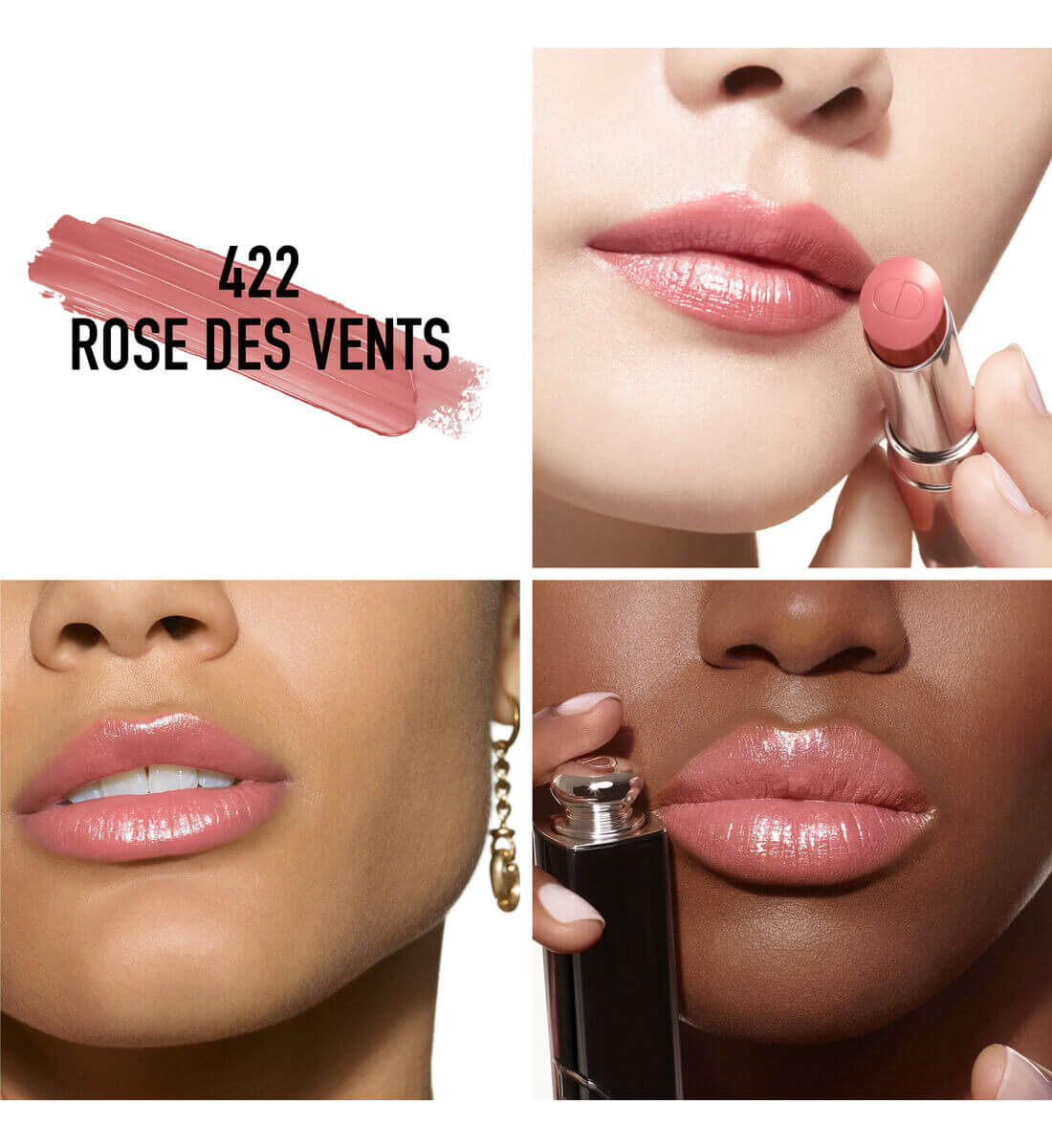 Dior Addict Ouge Brillant Hydratant Couleur Intense 3,2 g. 7 Net Wt. 0.11 oz. (422 Rose Des Vents)