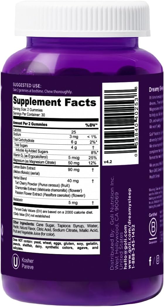 Goli Nutrition Dreamy Sleep Gummies 60 pzas