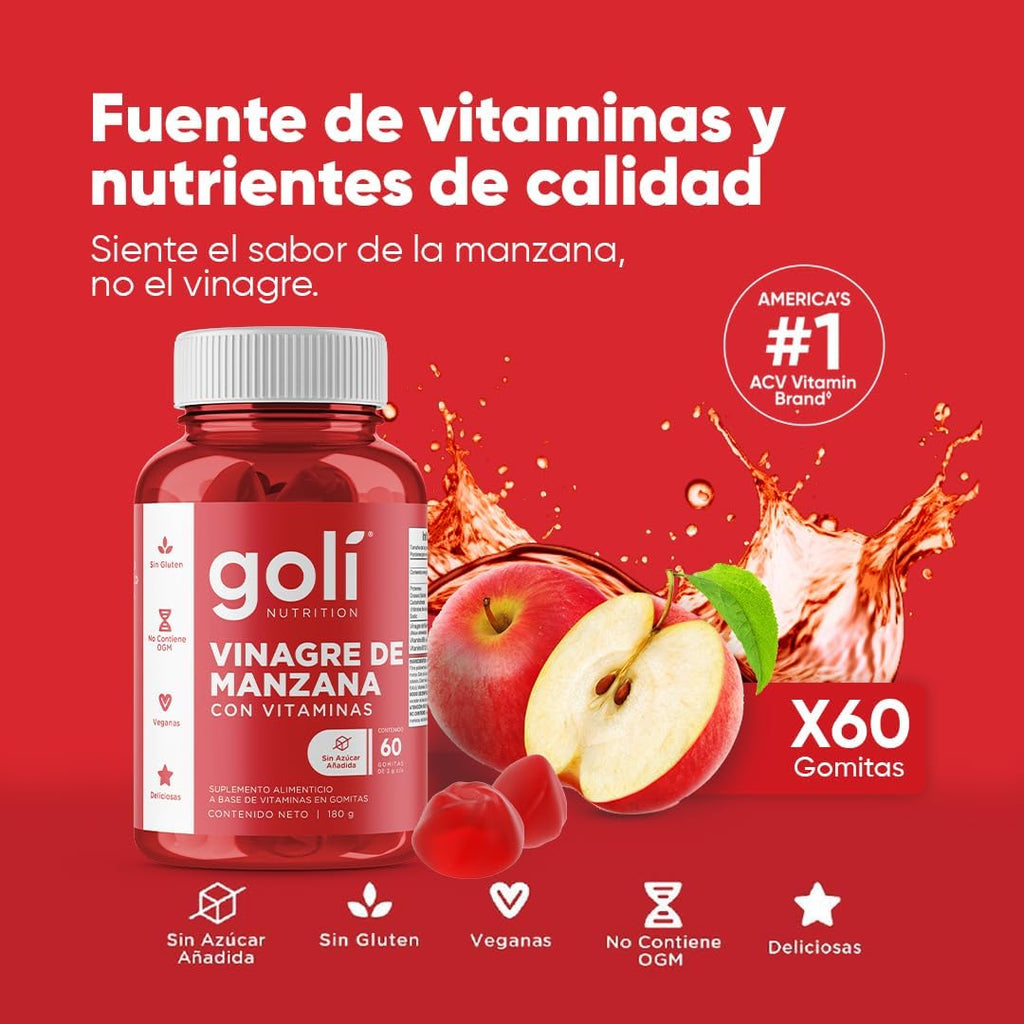 Goli Nutrition Apple Cinder Vinegar Gummies 60 pzas