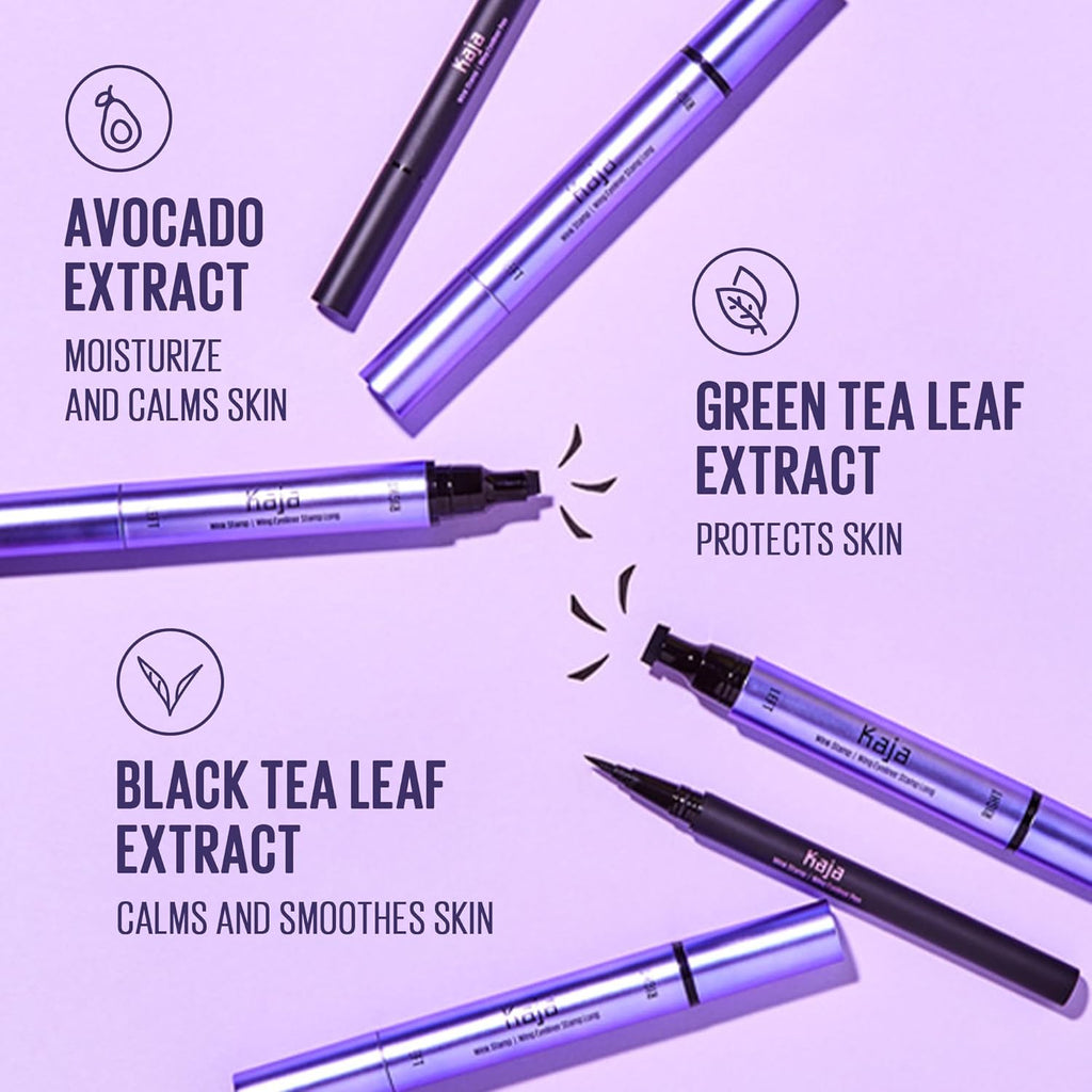 Kaja Wink Stamp Ink Black (Winge eyliner pen 0.4 ml. / 0.01 fl. oz.)(Winge stampn 3 ml. / 0.10 fl. oz.)