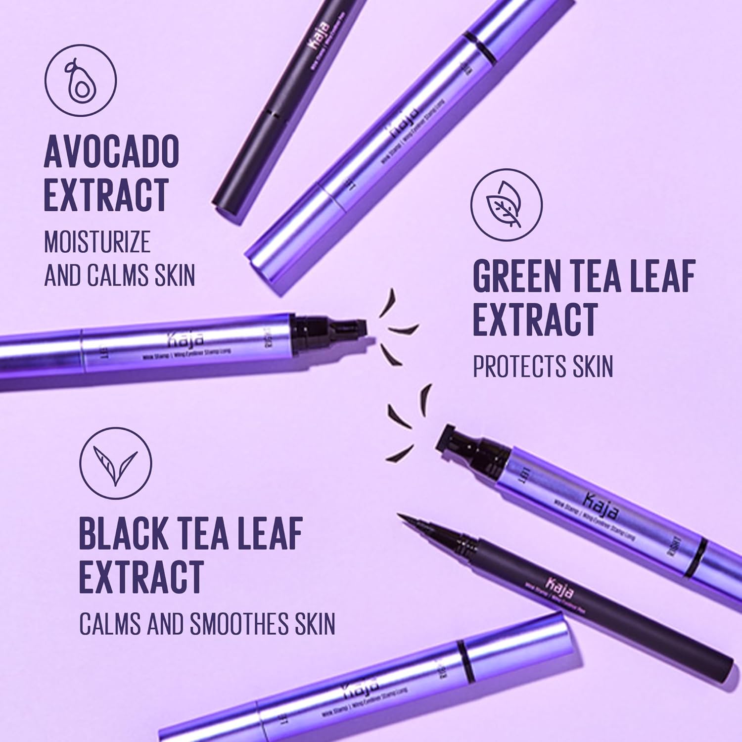 Kaja Wink Stamp Ink Black (Winge eyliner pen 0.4 ml. / 0.01 fl. oz.)(Winge stampn 3 ml. / 0.10 fl. oz.)