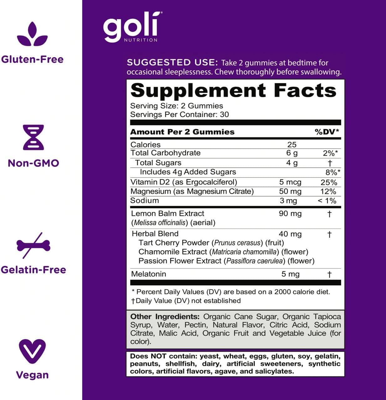 Goli Nutrition Dreamy Sleep Gummies 60 pzas