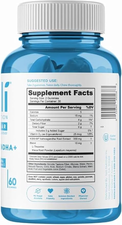 Goli Nutrition Ashwagandha Gummies Zero Sugar 60 pzas