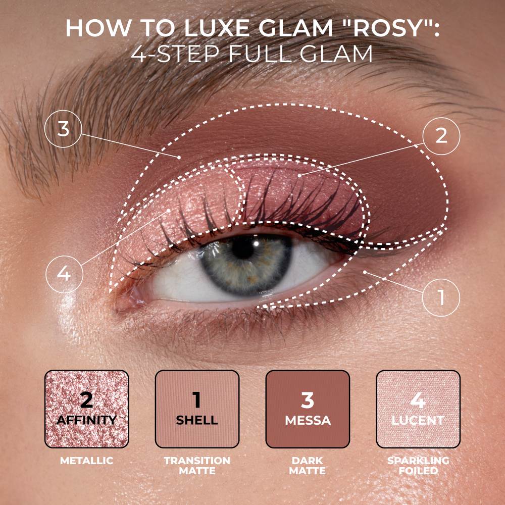 Natasha Denona Luxe Glam Compact 7.8 g / 0.275 oz Sombras (Rosy)