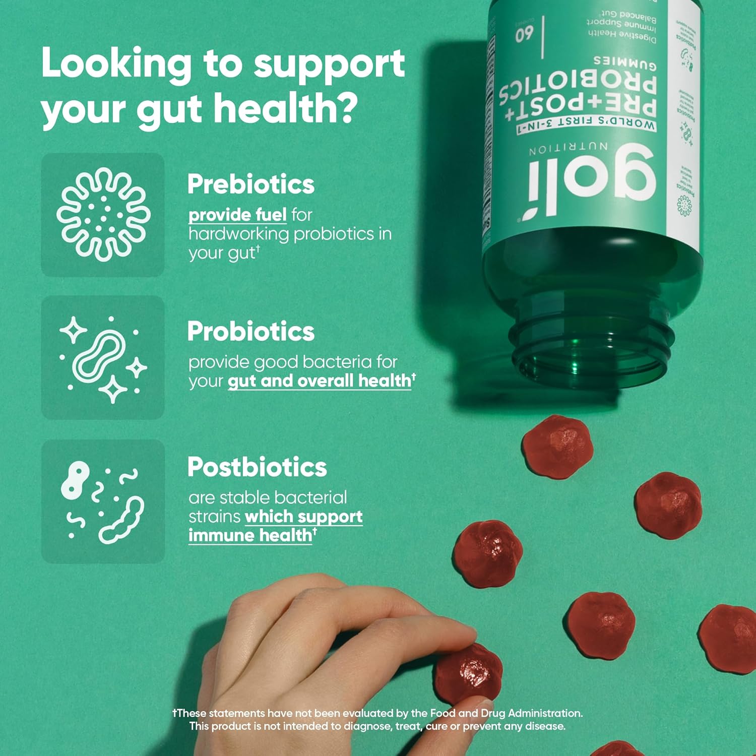 Goli Nutrition Pre+Post+Probiotics Gummies 60 pzas
