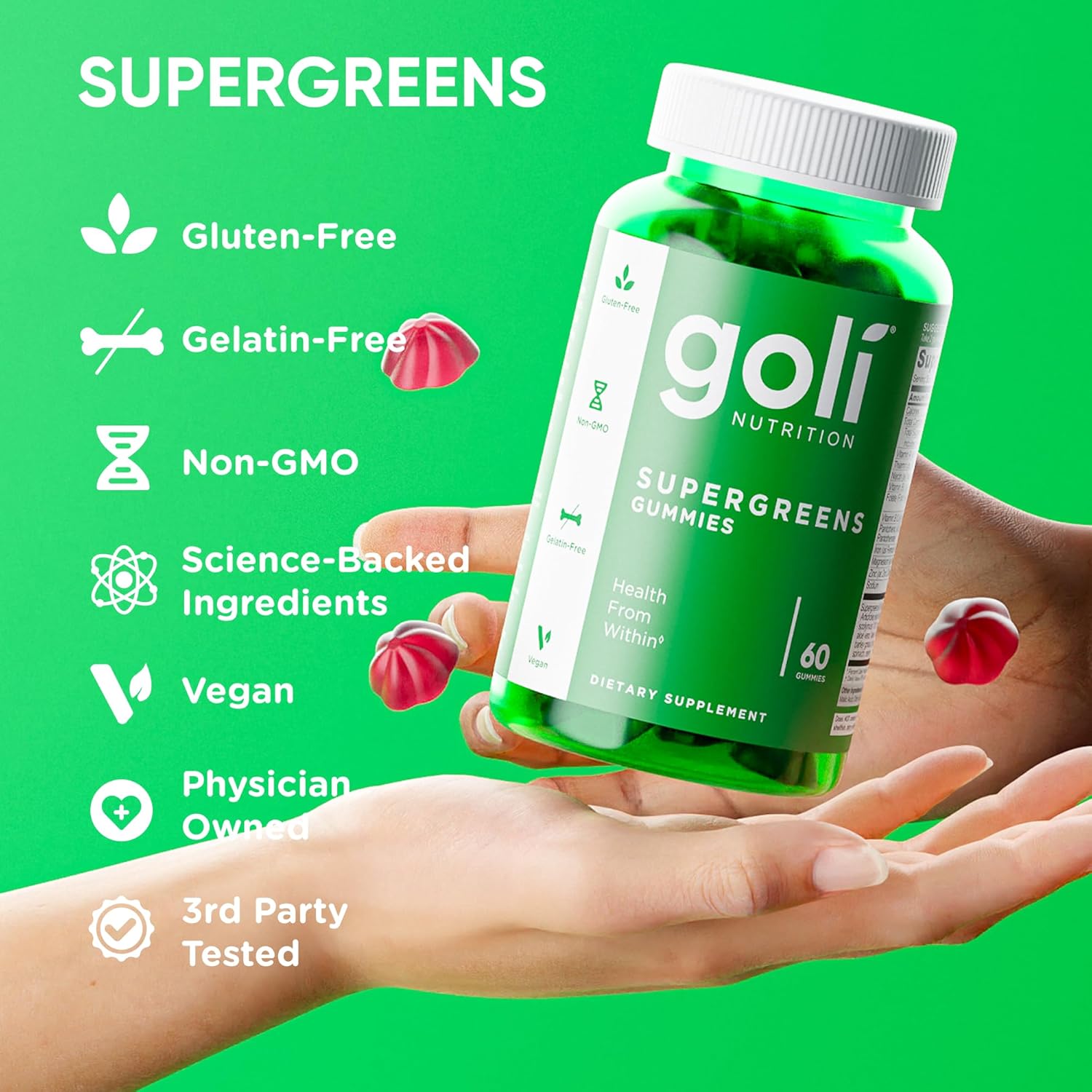 Goli Nutrition Supergreens Gummies 60 pzas