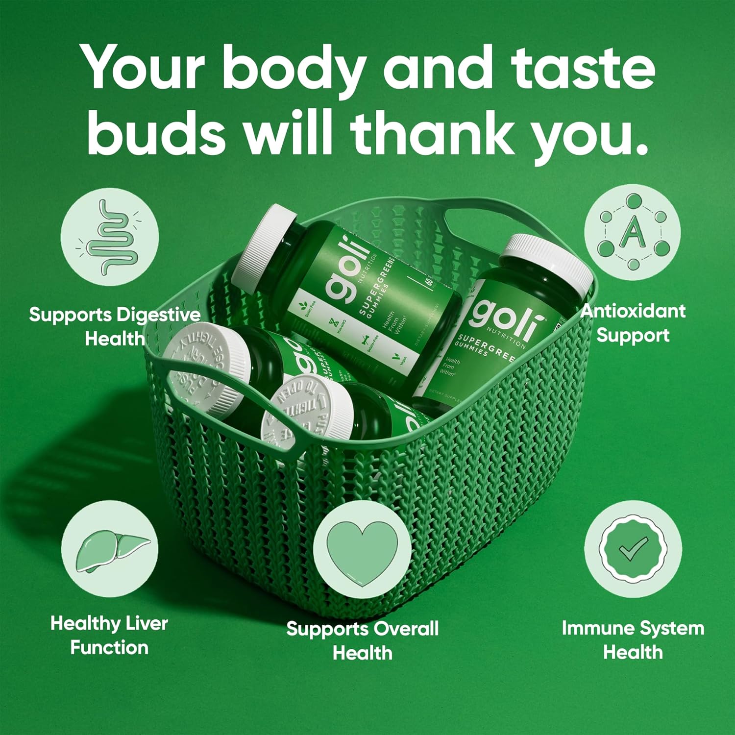 Goli Nutrition Supergreens Gummies 60 pzas