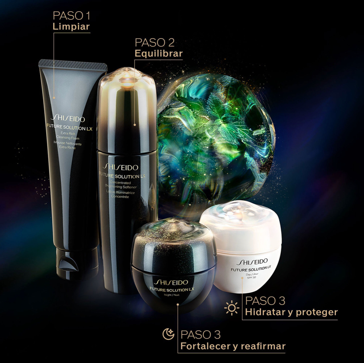 Outlet Shiseido Future Solution LX 50 ml. Net. Wt. 1.7 oz. (Sin caja, envase con detalle estético)
