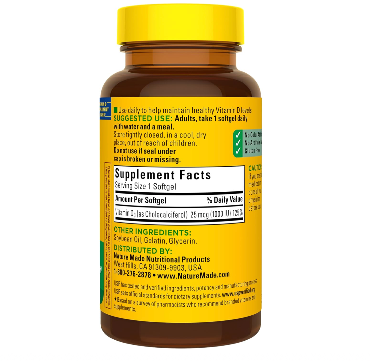 Nature Made D3 1000 IU (25 mcg) 100 Tablets