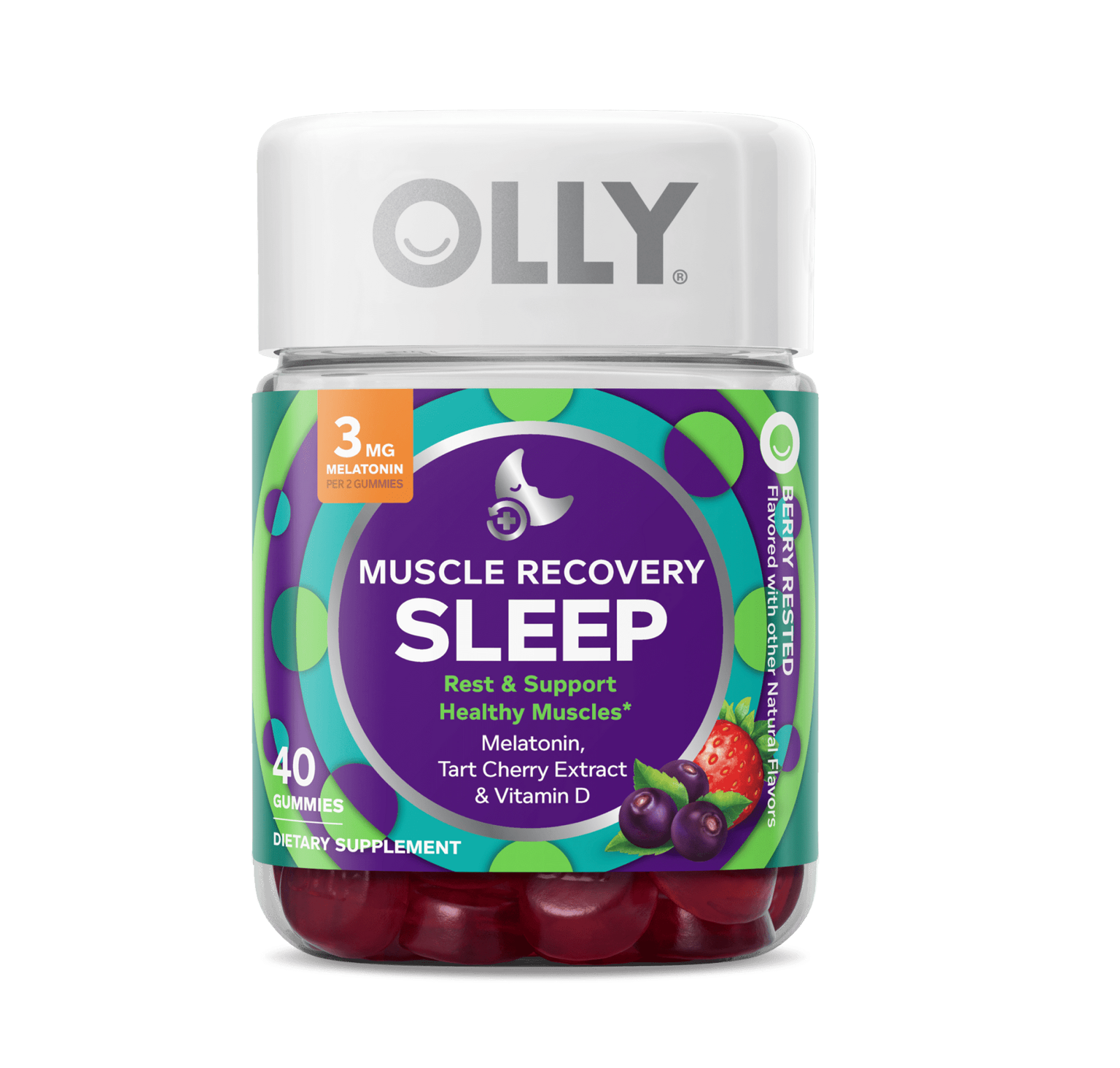 Olly Muscle Recovery Sleep Rest & Support Healty Muscles (40 Gummies)