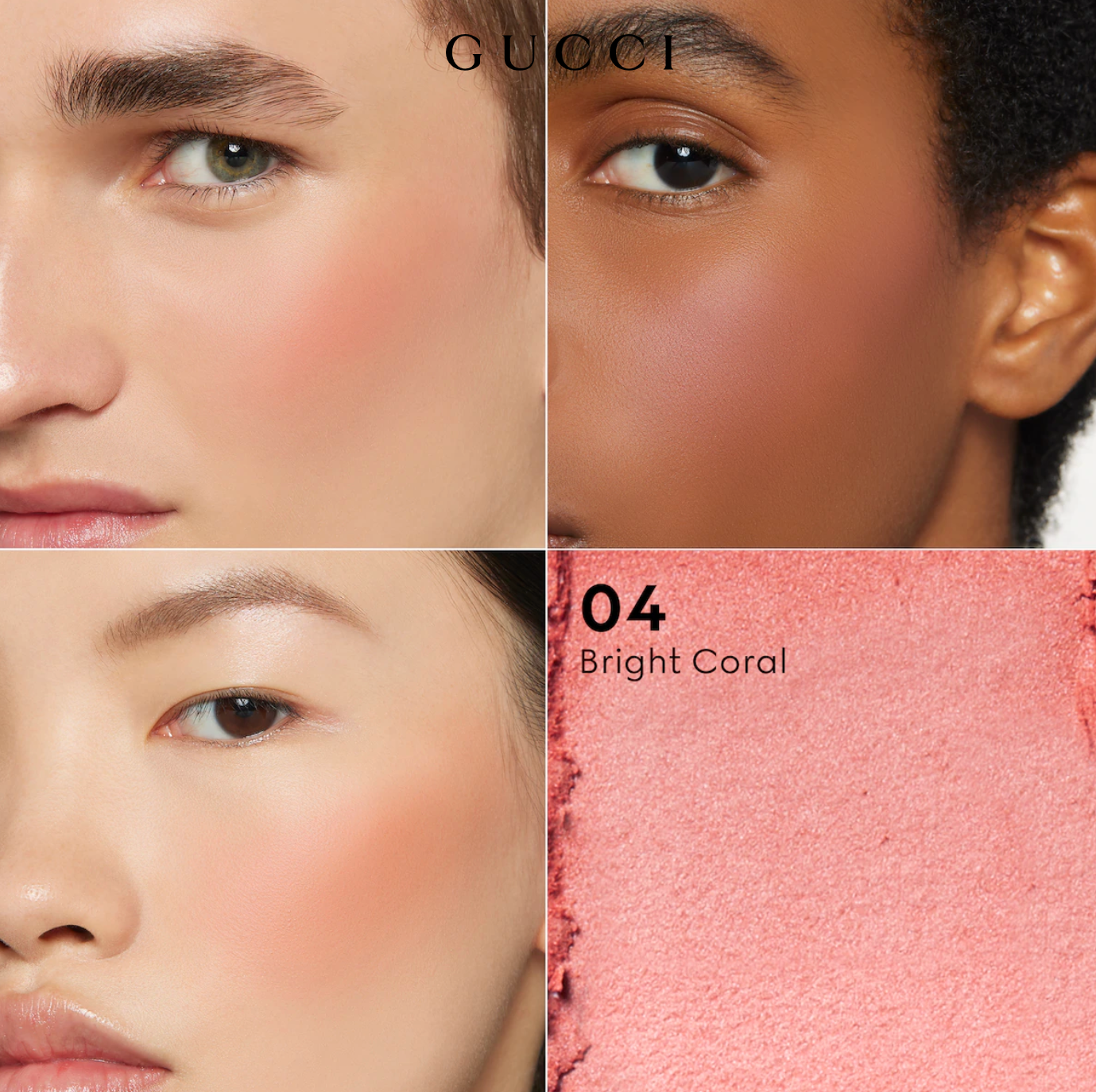 Gucci Blush De Bauté Cheeks & Eyes Powder Luminous Matte 5.5 g. (Bright Coral 04)