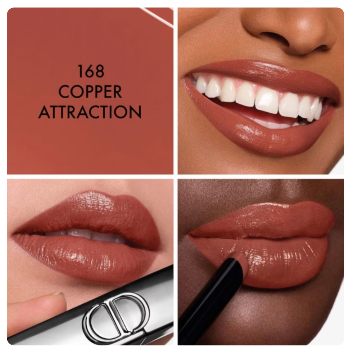 Dior Rouge Dior One Stage coated Shine Lipstick Ultra Wear Intense Confort 2,2 g. (168 Copper Attraction Shine)