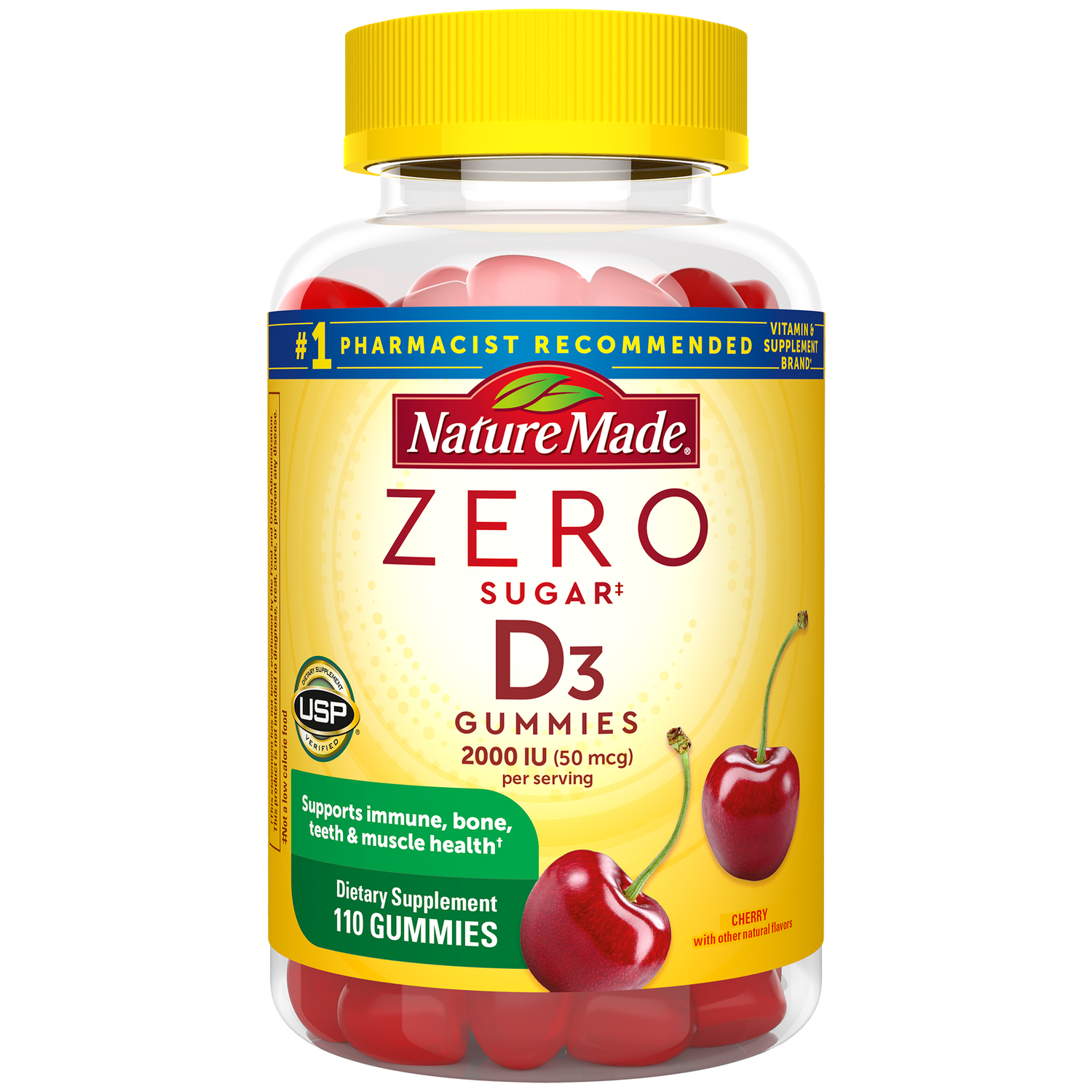 Nature Made Zero SugarD3 2000 IU (50 mcg) (110 Gummies)