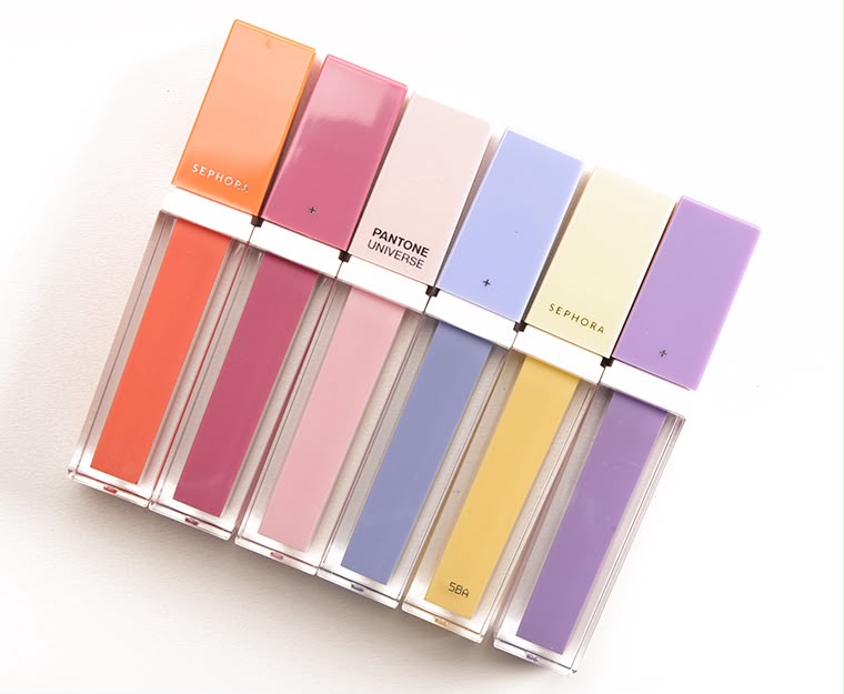 Sephora + PANTONE UNIVERSE TM Modern Watercolors Lip Gloss Set Net. Wt. 6 x 0.14 oz. / 4 g. Poids Net.