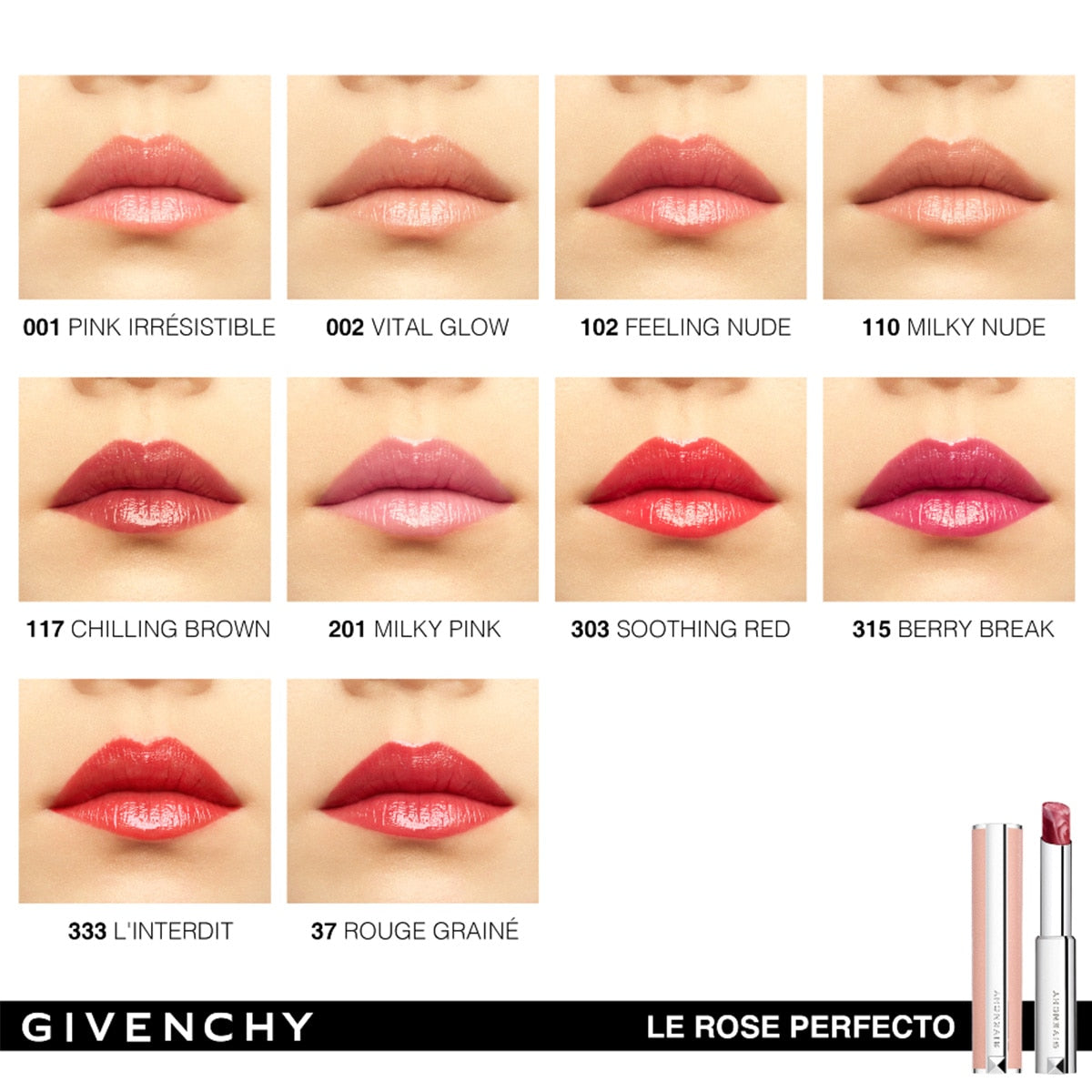 Givenchy  Rose Perfecto Lip Balm 2.8 g. / Net Wt. .09 oz. (102)