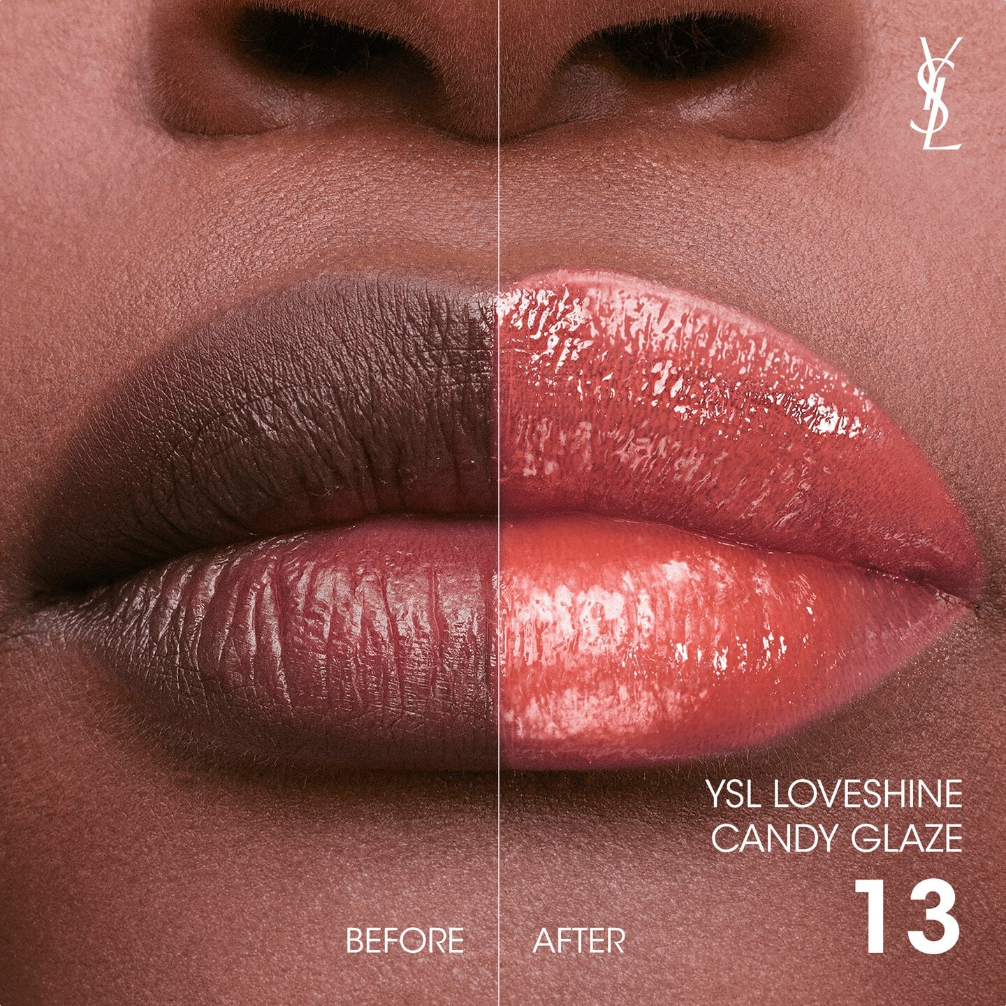 YSL Loveshine Candy Glaze Net Wt. 0.11 oz. / 3.2 g. (13 Flashing Rosé)