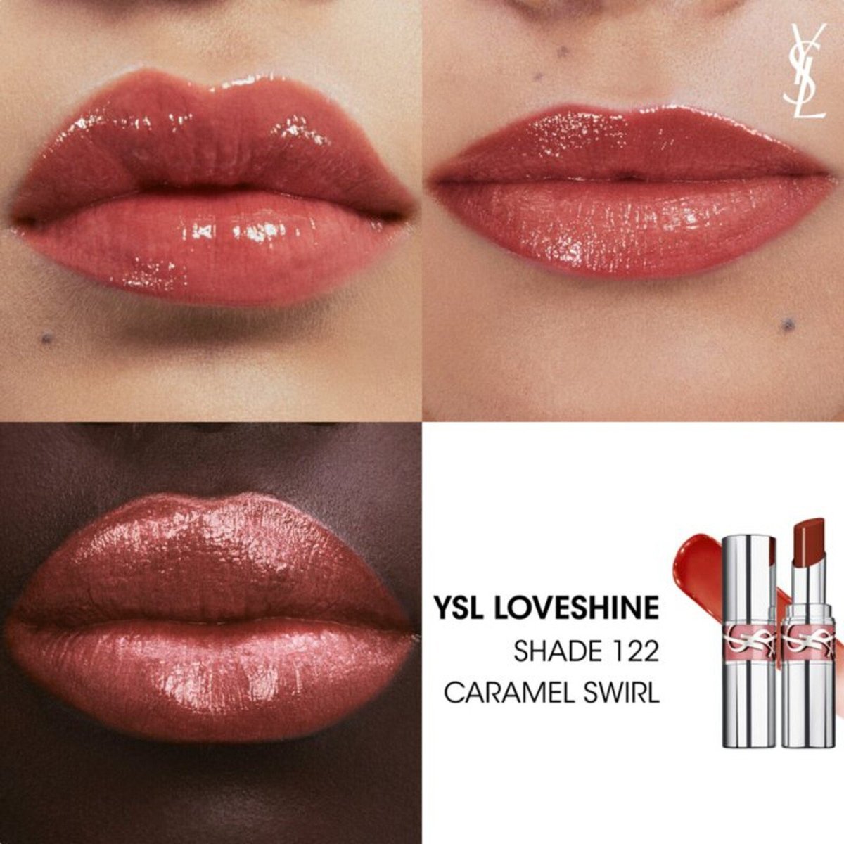 YSL Loveshine Net Wt. 0.11 oz. / 3.2 g. (122 Caramel Swirl)