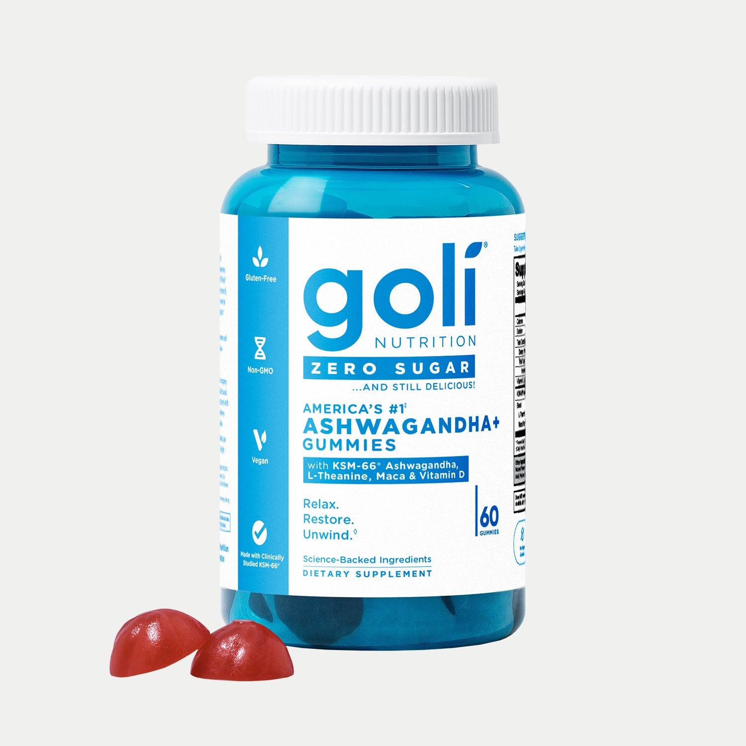 Goli Nutrition Ashwagandha Gummies Zero Sugar 60 pzas